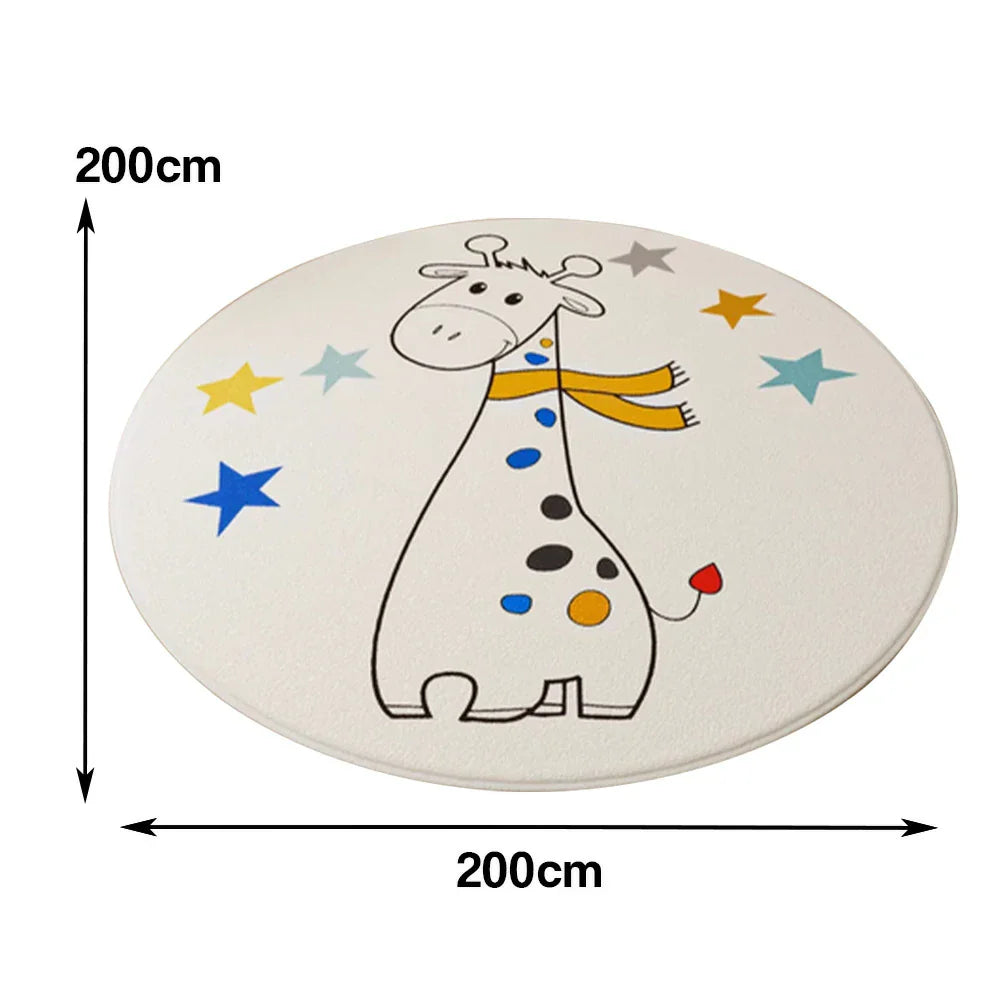 LIVARA Kids Plush Play Mat with Non-Slip Backing, High-Density Soft Padding, Durable Comfort and Floor Protection -Giraffe Theme