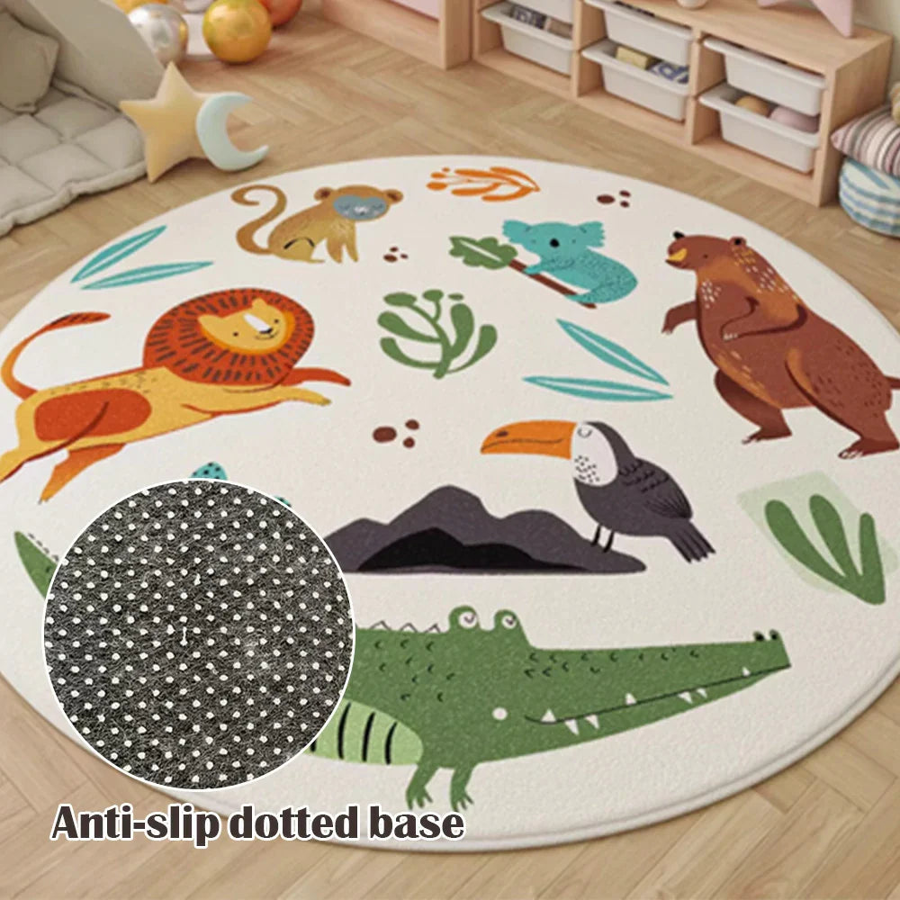 LIVARA Kids Plush Play Mat featuring Non-Slip Base, High-Density Soft Surface, Cozy and Floor-Protective Design -Zoo Theme