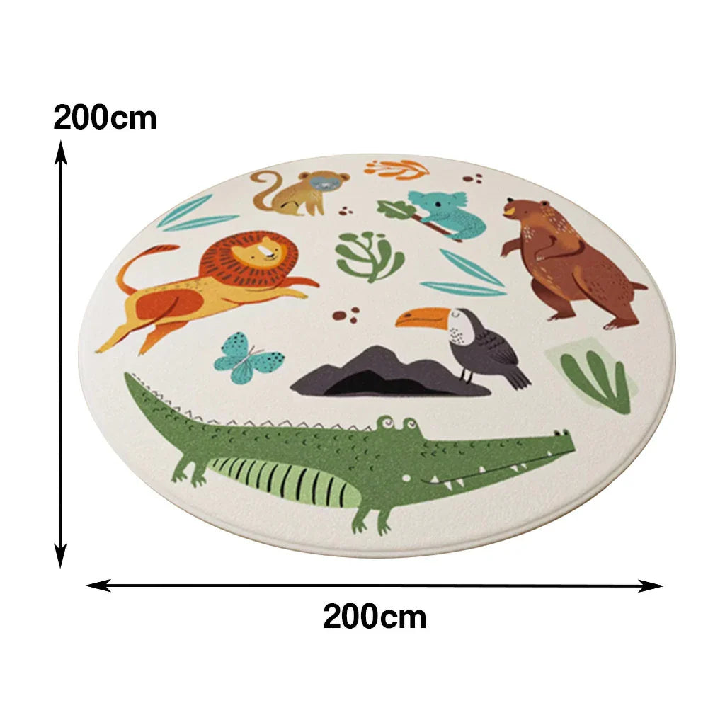 LIVARA Kids Plush Play Mat featuring Non-Slip Base, High-Density Soft Surface, Cozy and Floor-Protective Design -Zoo Theme