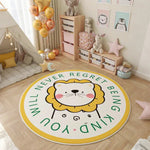 LIVARA Kids Plush Play Mat with Non-Slip Design, High-Density Soft Cushioning, Durable and Floor-Friendly -Yellow Lion Theme