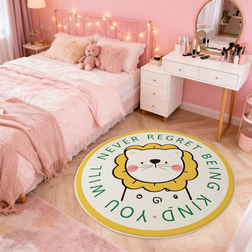 LIVARA Kids Plush Play Mat with Non-Slip Design, High-Density Soft Cushioning, Durable and Floor-Friendly -Yellow Lion Theme