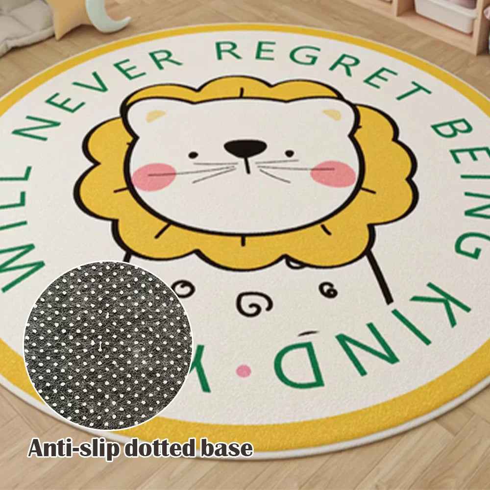 LIVARA Kids Plush Play Mat with Non-Slip Design, High-Density Soft Cushioning, Durable and Floor-Friendly -Yellow Lion Theme