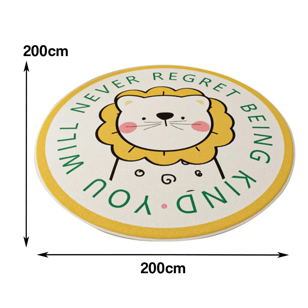 LIVARA Kids Plush Play Mat with Non-Slip Design, High-Density Soft Cushioning, Durable and Floor-Friendly -Yellow Lion Theme