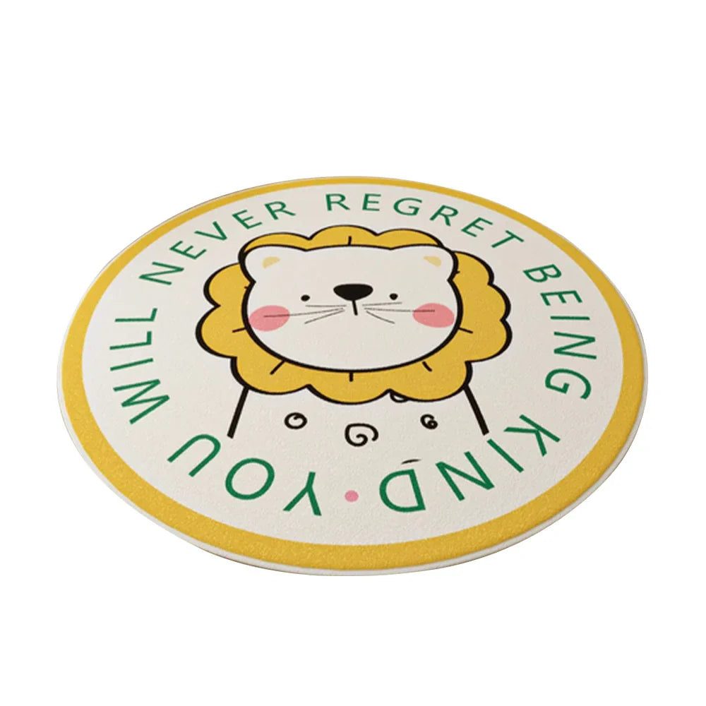LIVARA Kids Plush Play Mat with Non-Slip Design, High-Density Soft Cushioning, Durable and Floor-Friendly -Yellow Lion Theme