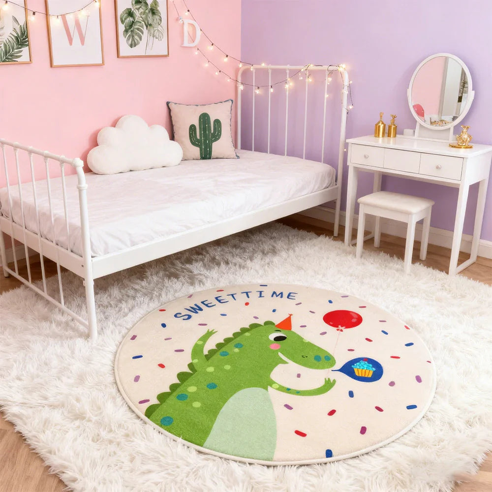 LIVARA Kids Plush Play Mat designed with Non-Slip Base, High-Density Soft Padding, Cozy Comfort and Floor Protection -Little Dinosaur Theme