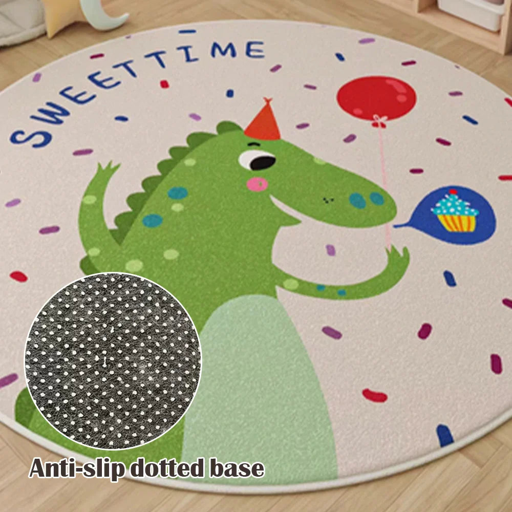 LIVARA Kids Plush Play Mat designed with Non-Slip Base, High-Density Soft Padding, Cozy Comfort and Floor Protection -Little Dinosaur Theme