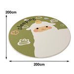 LIVARA Kids Plush Play Mat featuring Non-Slip Backing, High-Density Soft Surface, Durable and Floor-Protective -Little Green Sheep Theme