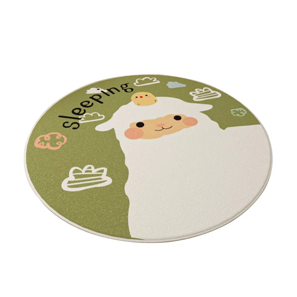 LIVARA Kids Plush Play Mat featuring Non-Slip Backing, High-Density Soft Surface, Durable and Floor-Protective -Little Green Sheep Theme