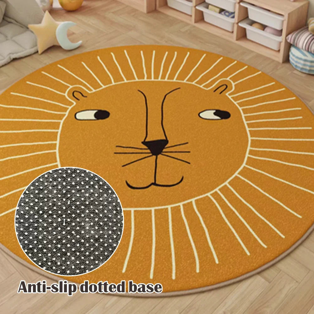 LIVARA Kids Plush Play Mat with Non-Slip Base, High-Density Soft Cushioning, Cozy and Floor-Safe -Little Lion Theme