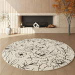 LIVARA 200cm Floor Rug in Floral Ink Poetry Theme -Water and Stain Resistant, High-Density Woven Yarn, Anti-Slip Cushioned Backing, Low Maintenance