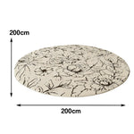 LIVARA 200cm Floor Rug in Floral Ink Poetry Theme -Water and Stain Resistant, High-Density Woven Yarn, Anti-Slip Cushioned Backing, Low Maintenance