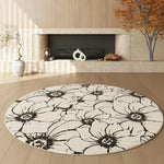 LIVARA 200cm Floor Rug in Floral Ink Poetry Theme -Soft-Touch Surface, High-Density Weave, Water-Resistant and Non-Slip Backing, Easy Maintenance