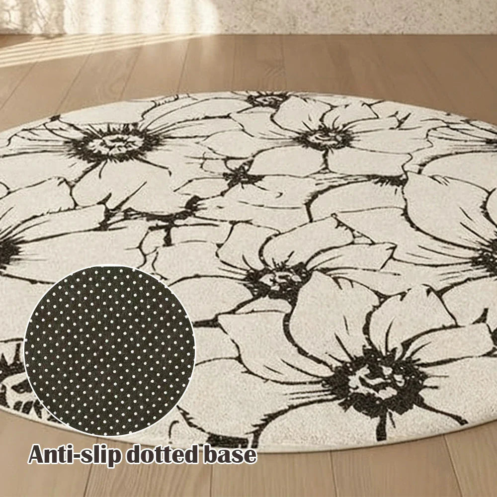 LIVARA 200cm Floor Rug in Floral Ink Poetry Theme -Soft-Touch Surface, High-Density Weave, Water-Resistant and Non-Slip Backing, Easy Maintenance