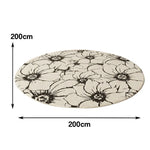 LIVARA 200cm Floor Rug in Floral Ink Poetry Theme -Soft-Touch Surface, High-Density Weave, Water-Resistant and Non-Slip Backing, Easy Maintenance