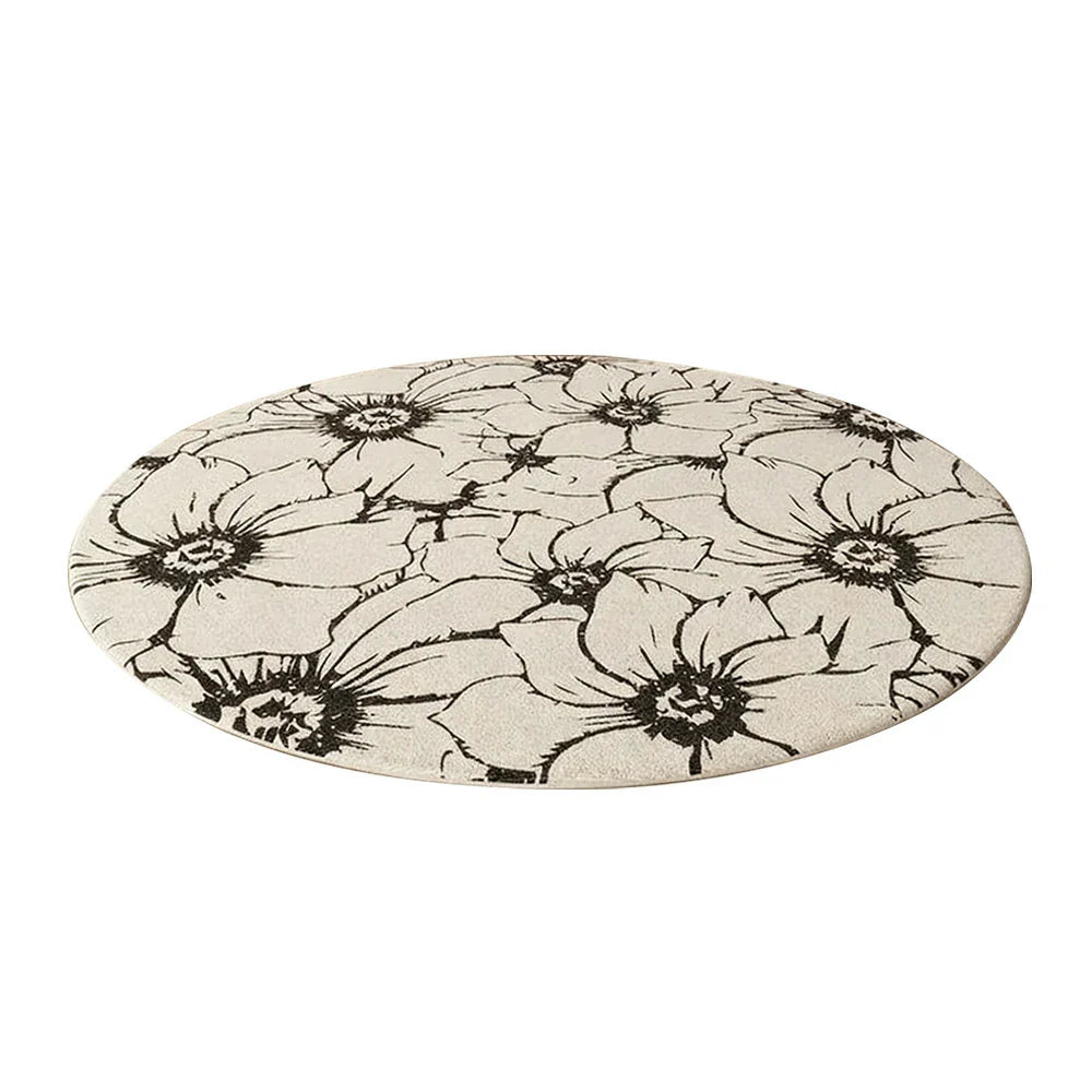 LIVARA 200cm Floor Rug in Floral Ink Poetry Theme -Soft-Touch Surface, High-Density Weave, Water-Resistant and Non-Slip Backing, Easy Maintenance