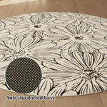 LIVARA 200cm Floor Rug in Floral Ink Poetry Theme -Water-Resistant Soft Surface, High-Density Woven Construction, Anti-Slip Backing, Easy Care