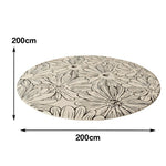 LIVARA 200cm Floor Rug in Floral Ink Poetry Theme -Water-Resistant Soft Surface, High-Density Woven Construction, Anti-Slip Backing, Easy Care