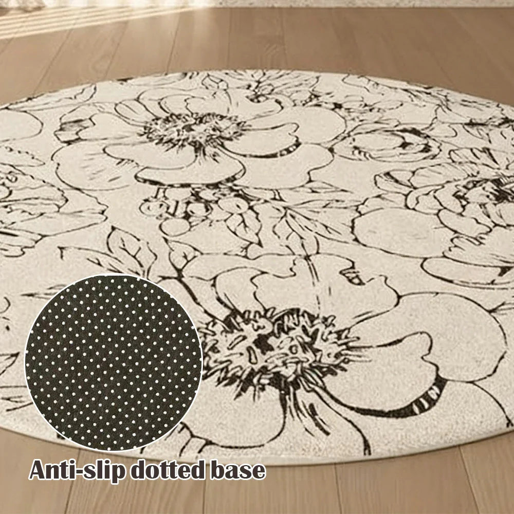 LIVARA 200cm Floor Rug in Floral Ink Poetry Theme -Premium Woven Yarn, Comfortable Underfoot Feel, Stain Protection, Quiet Non-Slip Base