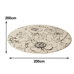LIVARA 200cm Floor Rug in Floral Ink Poetry Theme -Premium Woven Yarn, Comfortable Underfoot Feel, Stain Protection, Quiet Non-Slip Base