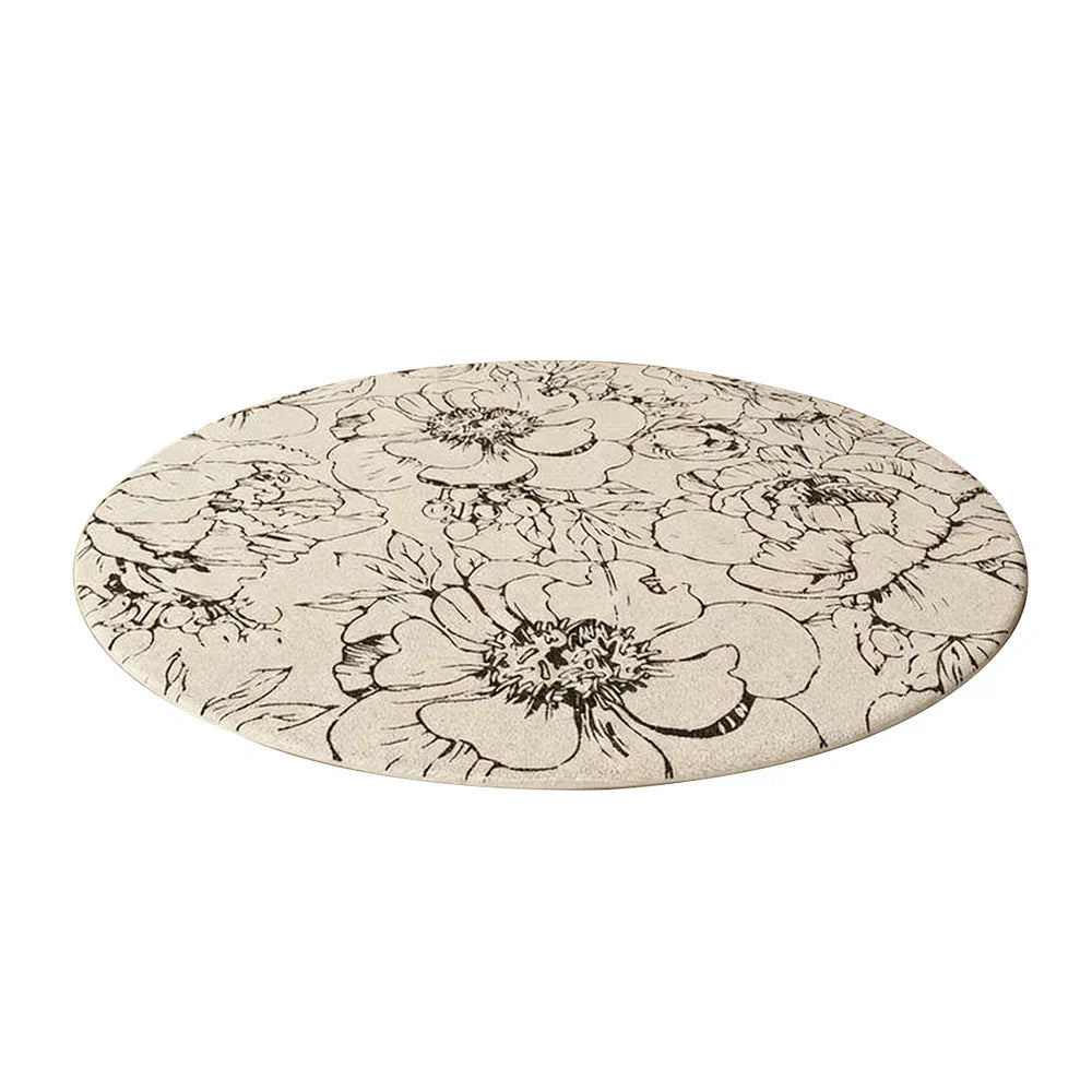 LIVARA 200cm Floor Rug in Floral Ink Poetry Theme -Premium Woven Yarn, Comfortable Underfoot Feel, Stain Protection, Quiet Non-Slip Base