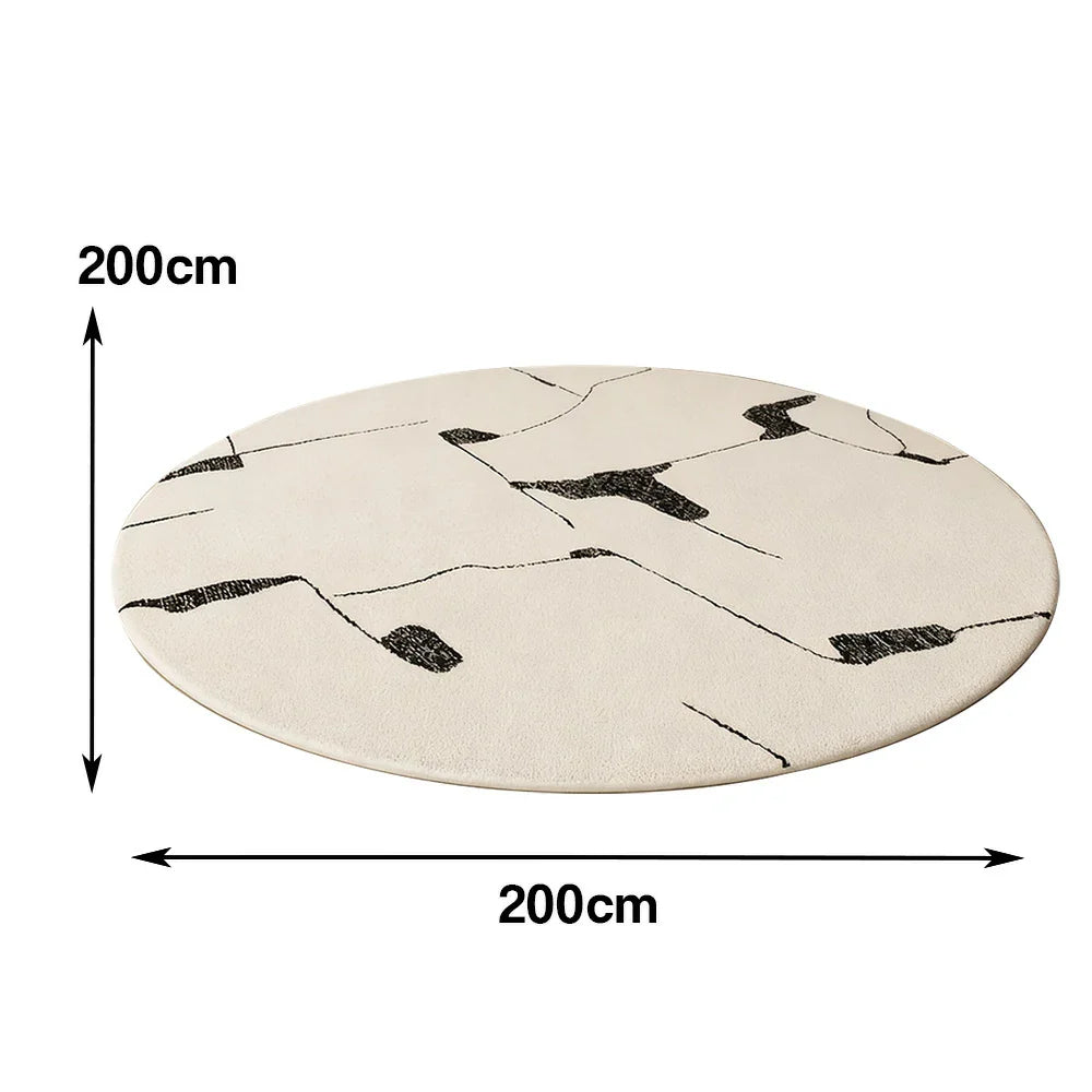 LIVARA 200cm Floor Rug in Ink Trace Geometry Theme -Water-Resistant Soft Surface, High-Density Woven Build, Non-Slip Backing, Easy Care