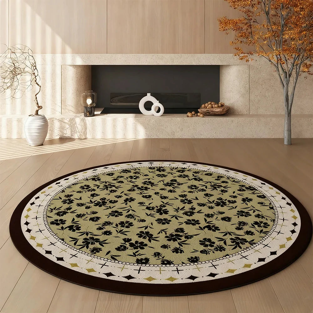LIVARA 200cm Floor Rug in Deep Green Floral Garden Theme -Water-Resistant Soft Surface, High-Density Woven Construction, Anti-Slip Backing, Easy Care