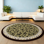 LIVARA 200cm Floor Rug in Deep Green Floral Garden Theme -Water-Resistant Soft Surface, High-Density Woven Construction, Anti-Slip Backing, Easy Care