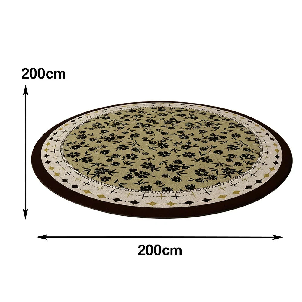 LIVARA 200cm Floor Rug in Deep Green Floral Garden Theme -Water-Resistant Soft Surface, High-Density Woven Construction, Anti-Slip Backing, Easy Care