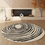 LIVARA 200cm Floor Rug in Ink Line Vortex Theme -Premium Woven Yarn, Comfortable Underfoot Feel, Stain-Resistant and Quiet Non-Slip Base