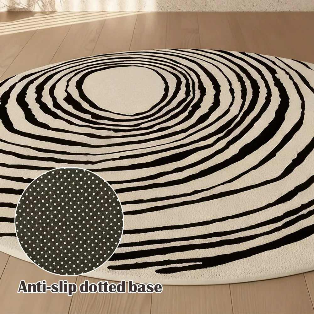 LIVARA 200cm Floor Rug in Ink Line Vortex Theme -Premium Woven Yarn, Comfortable Underfoot Feel, Stain-Resistant and Quiet Non-Slip Base
