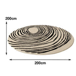LIVARA 200cm Floor Rug in Ink Line Vortex Theme -Premium Woven Yarn, Comfortable Underfoot Feel, Stain-Resistant and Quiet Non-Slip Base