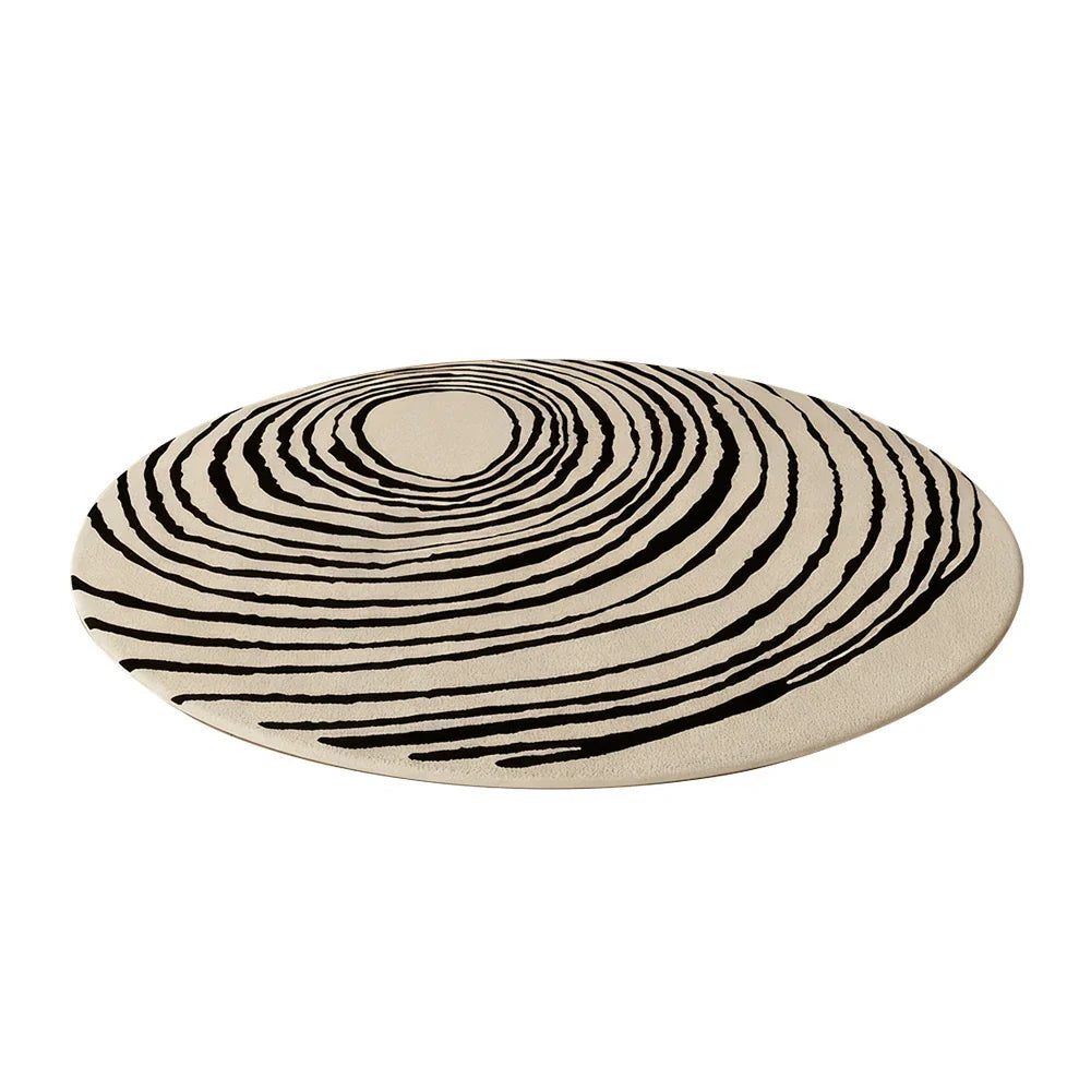 LIVARA 200cm Floor Rug in Ink Line Vortex Theme -Premium Woven Yarn, Comfortable Underfoot Feel, Stain-Resistant and Quiet Non-Slip Base