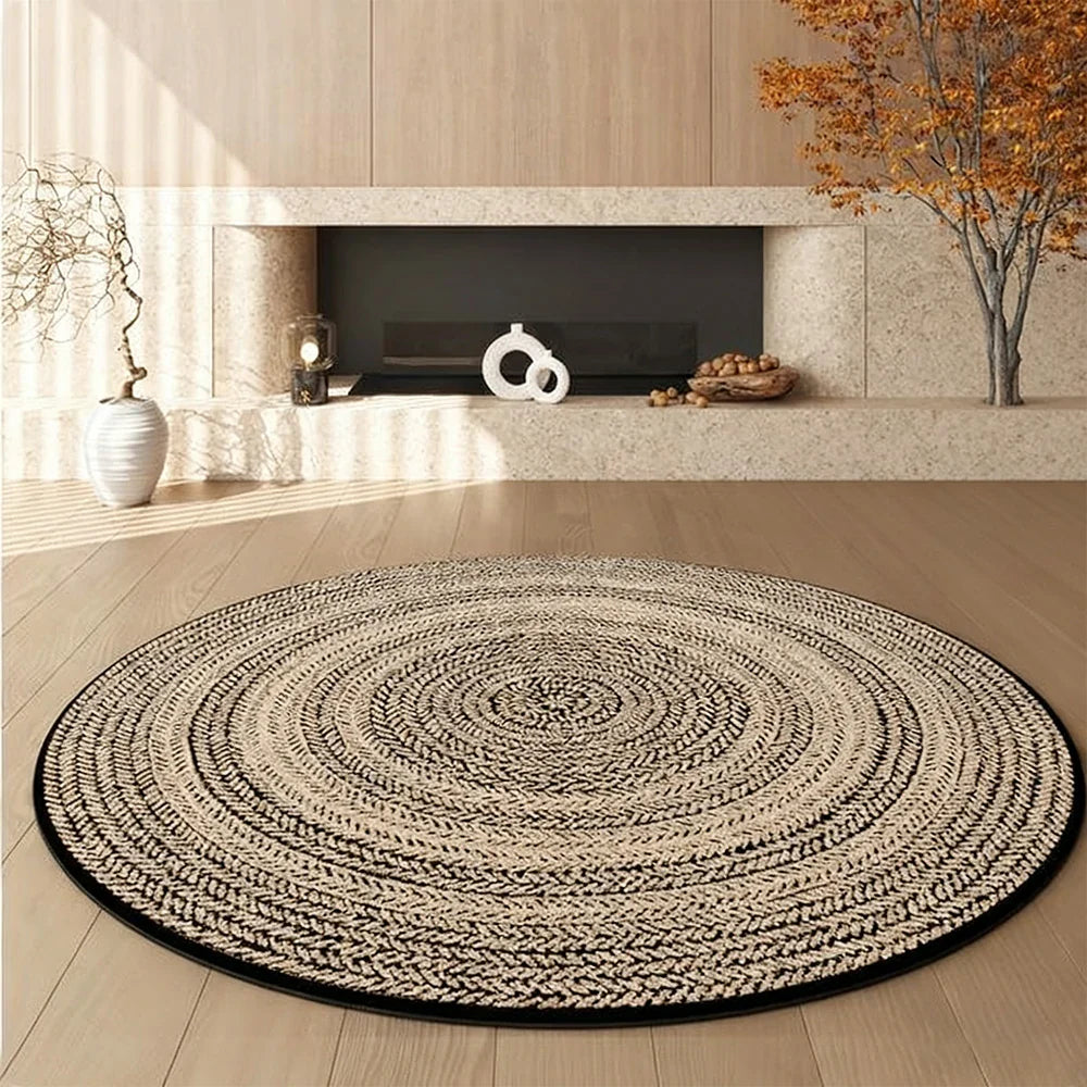 LIVARA 200cm Floor Rug in Woven Year Rings Theme -Water-Resistant Soft Surface, High-Density Woven Structure, Anti-Slip Backing, Easy Care