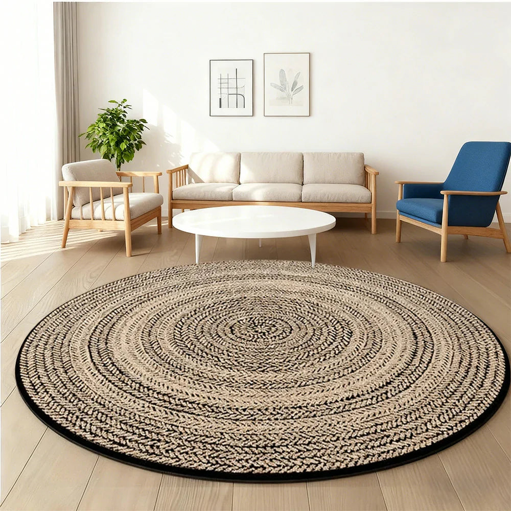 LIVARA 200cm Floor Rug in Woven Year Rings Theme -Water-Resistant Soft Surface, High-Density Woven Structure, Anti-Slip Backing, Easy Care