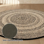 LIVARA 200cm Floor Rug in Woven Year Rings Theme -Water-Resistant Soft Surface, High-Density Woven Structure, Anti-Slip Backing, Easy Care