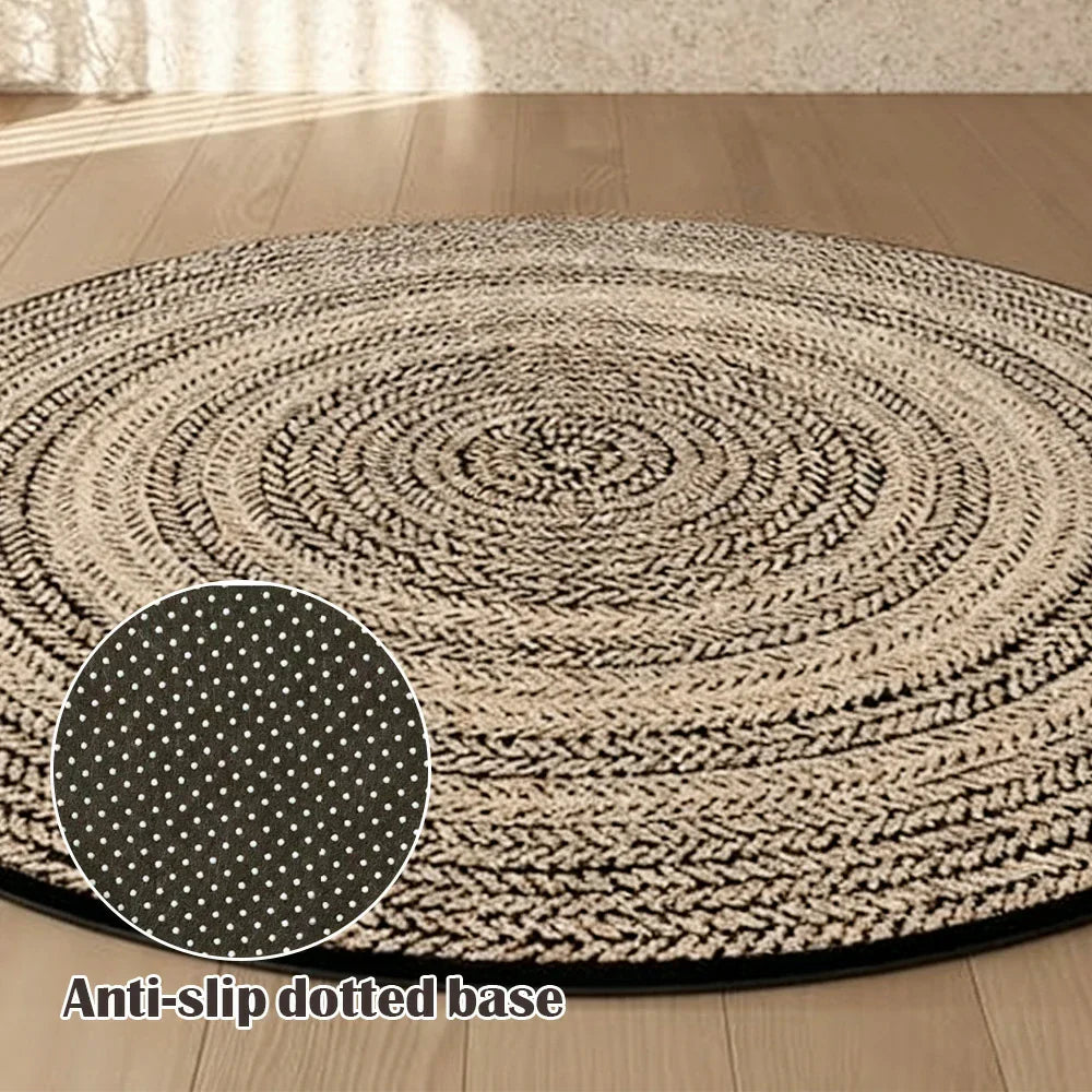 LIVARA 200cm Floor Rug in Woven Year Rings Theme -Water-Resistant Soft Surface, High-Density Woven Structure, Anti-Slip Backing, Easy Care