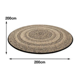 LIVARA 200cm Floor Rug in Woven Year Rings Theme -Water-Resistant Soft Surface, High-Density Woven Structure, Anti-Slip Backing, Easy Care