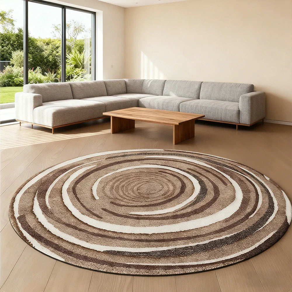 LIVARA 200cm Floor Rug in Woven Year Rings Theme -Premium Woven Yarn, Soft Comfort Feel, Stain Protection, Quiet Non-Slip Base