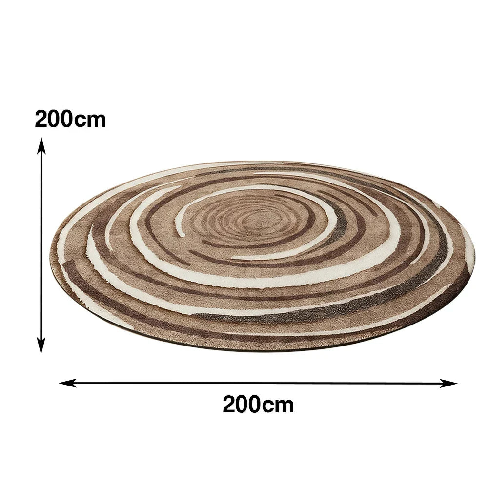 LIVARA 200cm Floor Rug in Woven Year Rings Theme -Premium Woven Yarn, Soft Comfort Feel, Stain Protection, Quiet Non-Slip Base