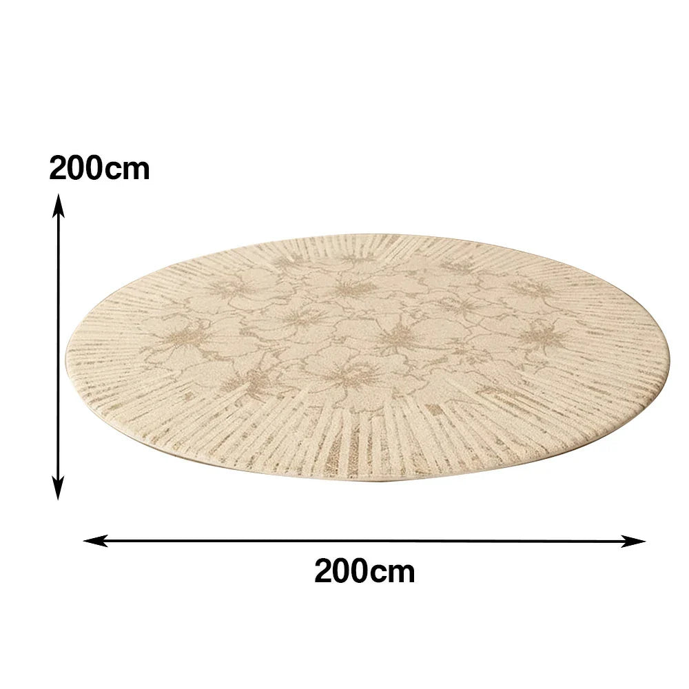 LIVARA 200cm Floor Rug in Light Trace Floral Shadow Theme -Water-Resistant Soft Surface, High-Density Woven Construction, Anti-Slip Backing, Easy Care