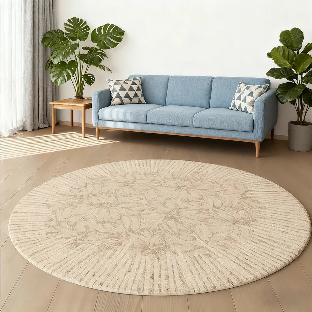 LIVARA 200cm Floor Rug in Light Trace Floral Shadow Theme -Premium Woven Yarn, Comfortable Underfoot Feel, Stain Protection, Quiet Non-Slip Base