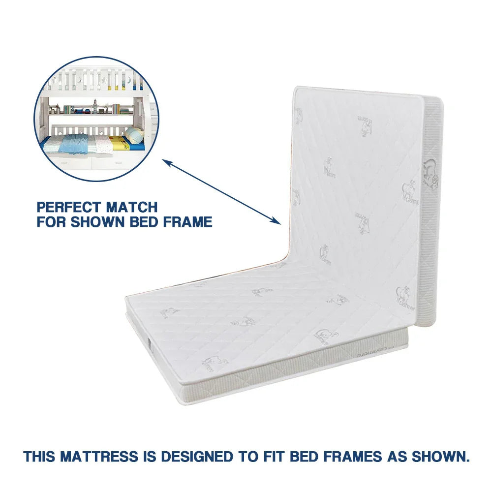 LIVARA 10cm Single Bunk Supportive Mattress Breathable, Foldable Coconut Latex Fiber Perfect for - or Beds