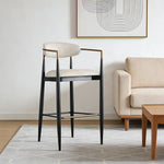 LIVARA 75/105cm Lounge Chair - Half-Round Backrest, High-Resilience Foam, Solid Wood Tapered Legs, Comfortable Seat - Beige