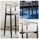 LIVARA 75/105cm Lounge Chair - Half-Round Backrest, High-Resilience Foam, Solid Wood Tapered Legs, Comfortable Seat - Beige