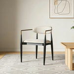 LIVARA 75/105cm Lounge Chair - Half-Round Backrest, High-Resilience Foam, Solid Wood Tapered Legs, Comfortable Seat - Beige