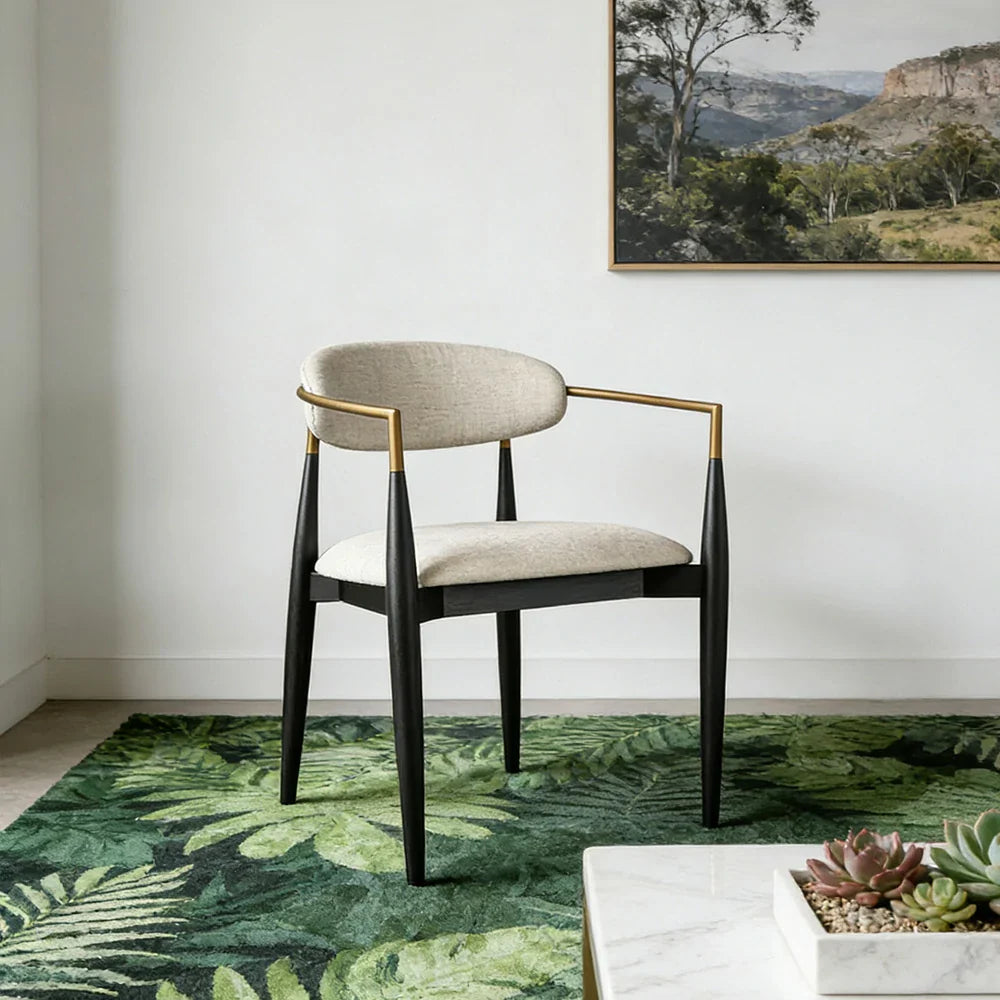 LIVARA 75/105cm Lounge Chair - Half-Round Backrest, High-Resilience Foam, Solid Wood Tapered Legs, Comfortable Seat - Beige