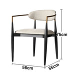 LIVARA 75/105cm Lounge Chair - Half-Round Backrest, High-Resilience Foam, Solid Wood Tapered Legs, Comfortable Seat - Beige