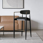 LIVARA 75/105cm Lounge Chair - Half-Round Backrest, High-Resilience Foam, Solid Wood Tapered Legs, Comfortable Seat - Black