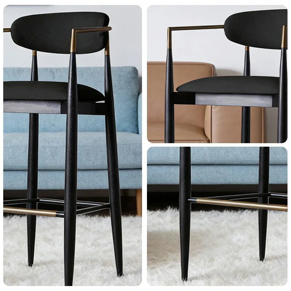 LIVARA 75/105cm Lounge Chair - Half-Round Backrest, High-Resilience Foam, Solid Wood Tapered Legs, Comfortable Seat - Black