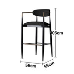 LIVARA 75/105cm Lounge Chair - Half-Round Backrest, High-Resilience Foam, Solid Wood Tapered Legs, Comfortable Seat - Black